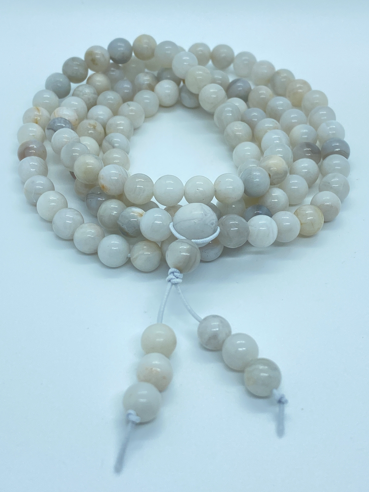 White Agate Buddhist Prayer Beads