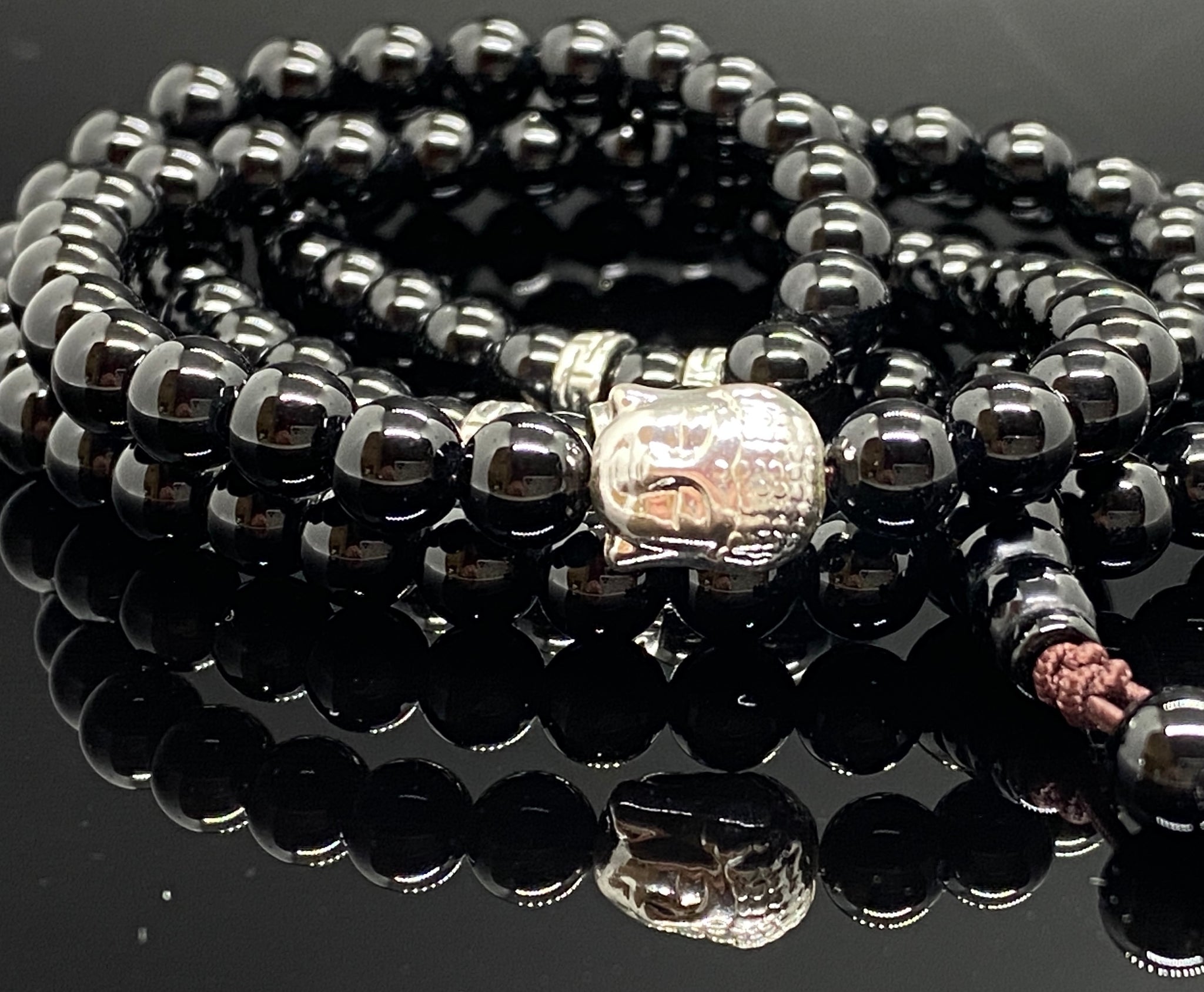 Black Onyx Buddhist Prayer Bead Bracelet