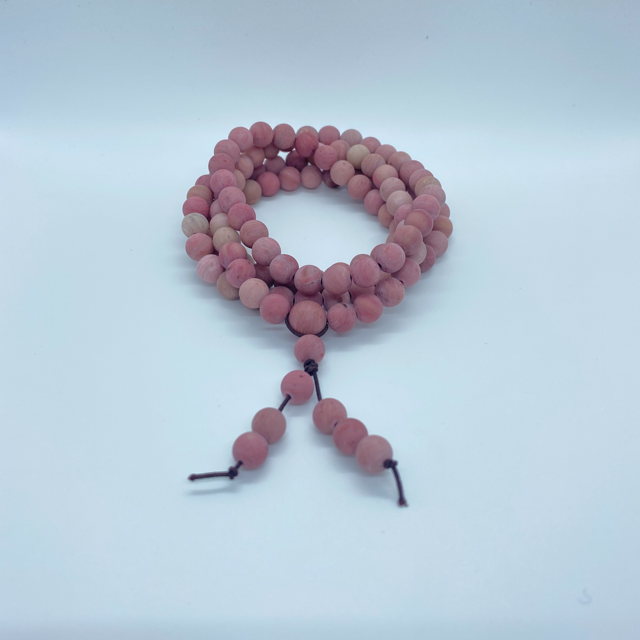 Pink Rhodonite 108 Mala Buddhist Prayer Beads